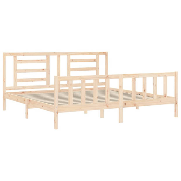 vidaXL Bedframe met hoofdbord massief hout 200x200 cm