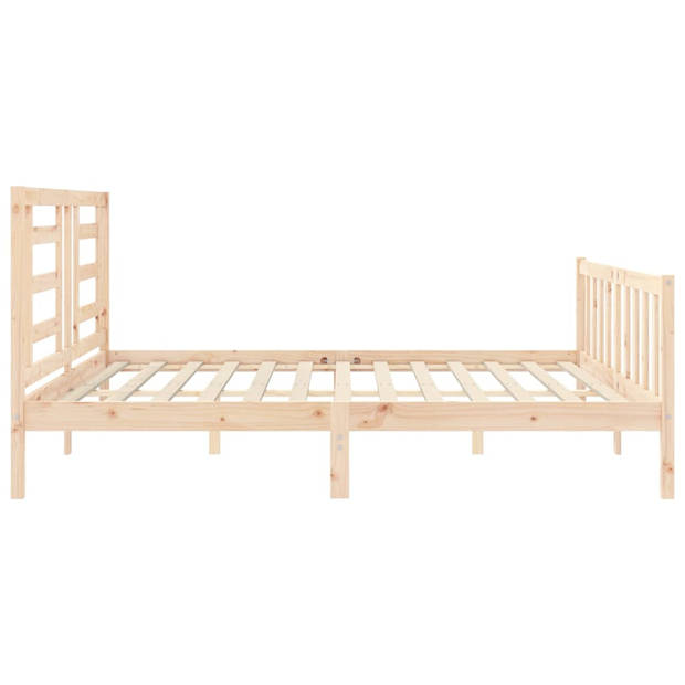 vidaXL Bedframe met hoofdbord massief hout 200x200 cm