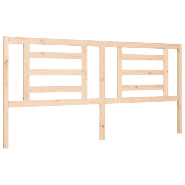 vidaXL Bedframe met hoofdbord massief hout 200x200 cm