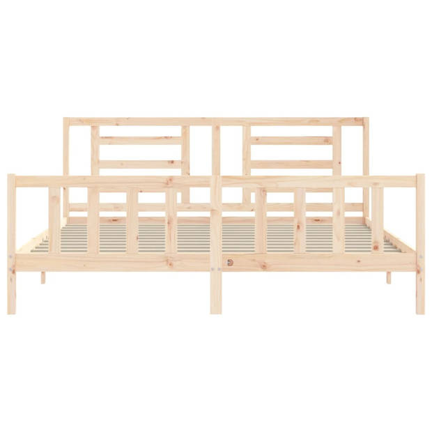 vidaXL Bedframe met hoofdbord massief hout 200x200 cm