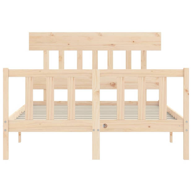 vidaXL Bedframe met hoofdbord massief hout