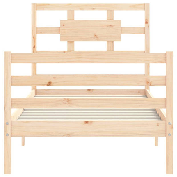 vidaXL Bedframe met hoofdbord massief hout