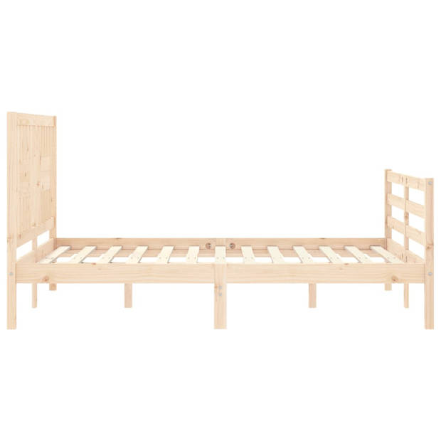 vidaXL Bedframe met hoofdbord massief hout