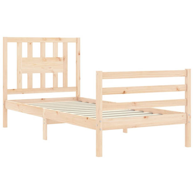 vidaXL Bedframe met hoofdbord massief hout