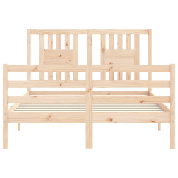 vidaXL Bedframe met hoofdbord massief hout 120x200 cm