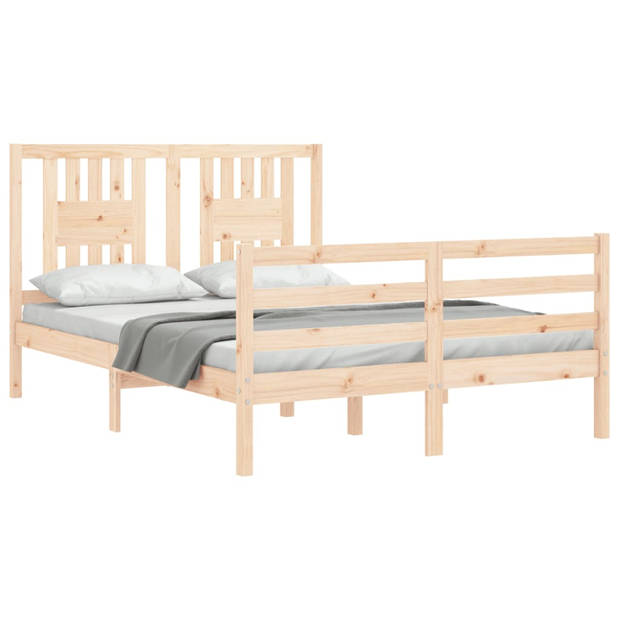 vidaXL Bedframe met hoofdbord massief hout 120x200 cm