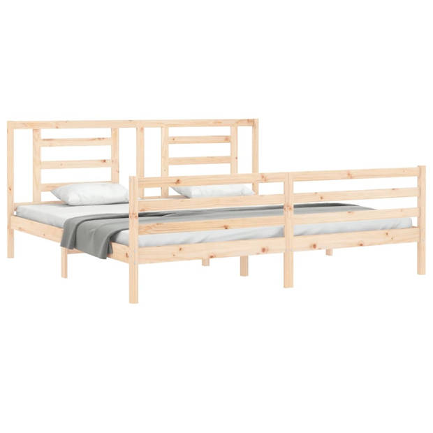 vidaXL Bedframe met hoofdbord massief hout 200x200 cm