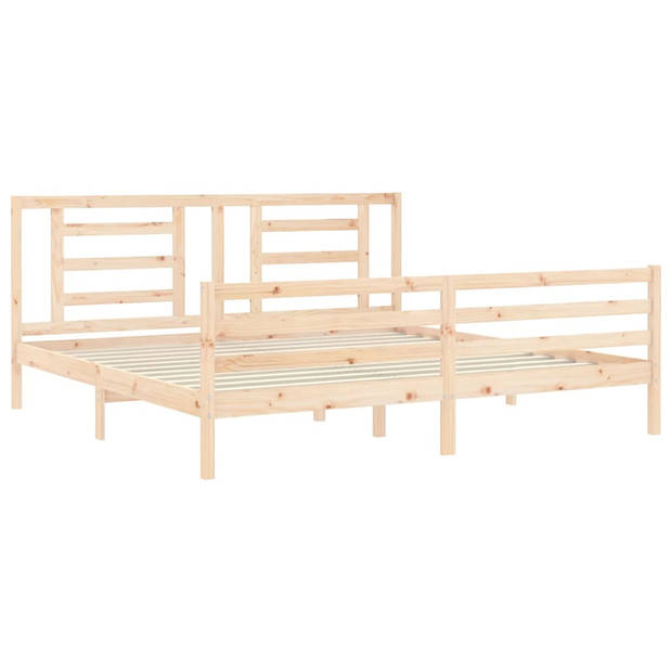 vidaXL Bedframe met hoofdbord massief hout 200x200 cm