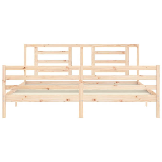 vidaXL Bedframe met hoofdbord massief hout 200x200 cm