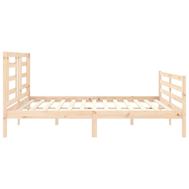 vidaXL Bedframe met hoofdbord massief hout 200x200 cm