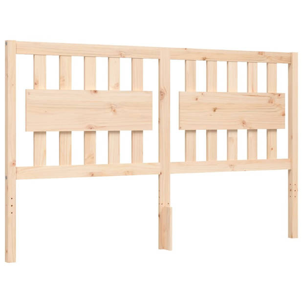 vidaXL Bedframe met hoofdbord massief hout 160x200 cm