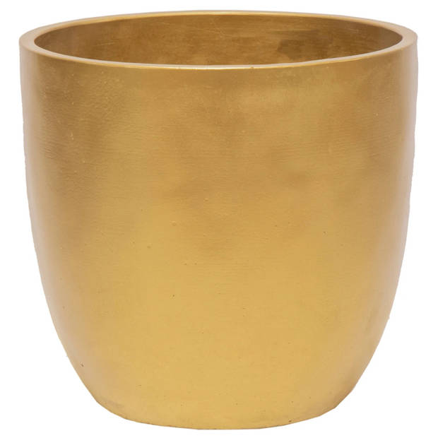 Mega Collections Plantenpot - 4x - keramiek - goud - D11 cm - Plantenpotten