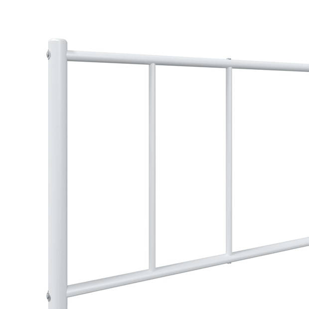 vidaXL Bedframe met hoofdbord metaal wit 100x200 cm