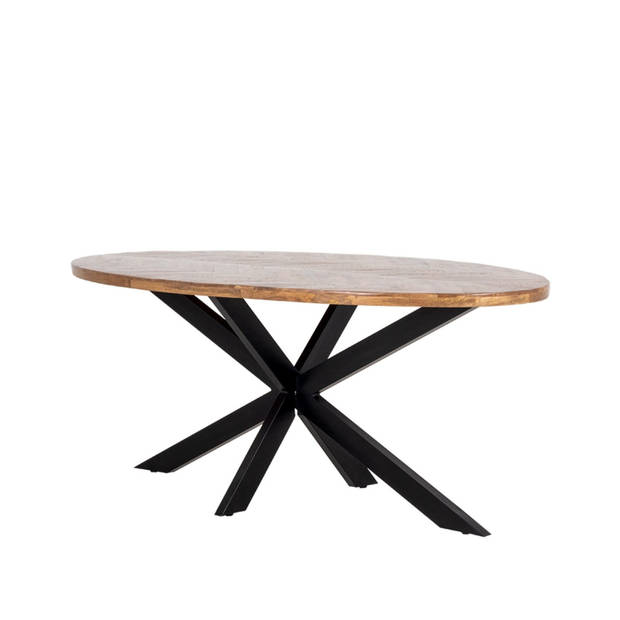 Giga Meubel - Eettafel Ovaal - Naturel Visgraat - 160cm - Eettafel Max