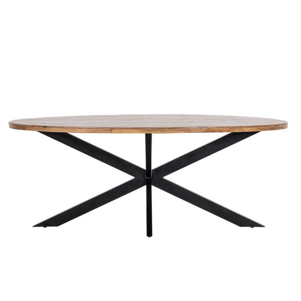 Giga Meubel - Eettafel Ovaal - Naturel Visgraat - 160cm - Eettafel Max