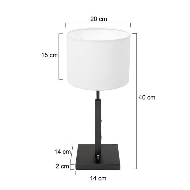 Steinhauer Stang tafellamp wit 52 cm hoog metaal