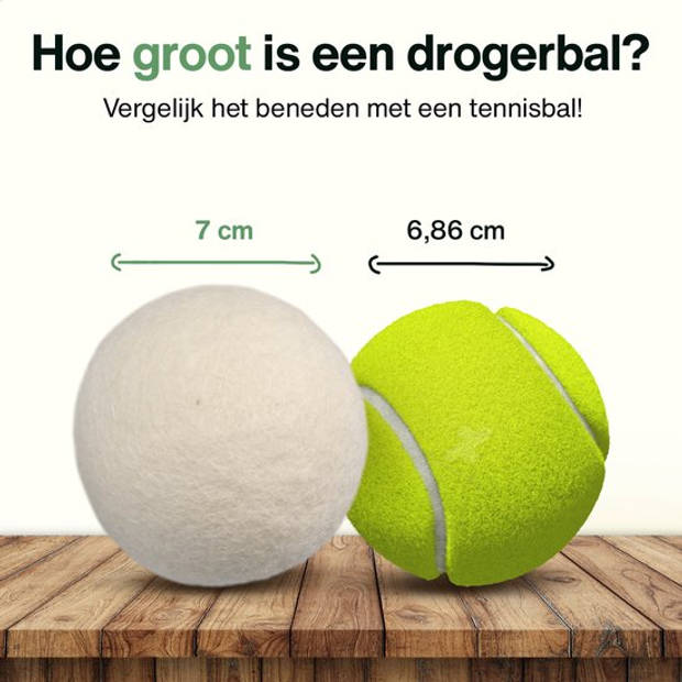 2BEHOME® 6XL Drogerballen Voor Wasdrogers - Gemaakt van 100% Nieuw-Zeelandse Schapen Wol - Wasdrogerballen - Wit