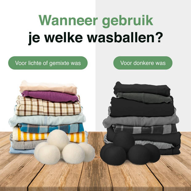 2BEHOME® 6XL Drogerballen Voor Wasdrogers - Gemaakt van 100% Nieuw-Zeelandse Schapen Wol - Wasdrogerballen - Wit