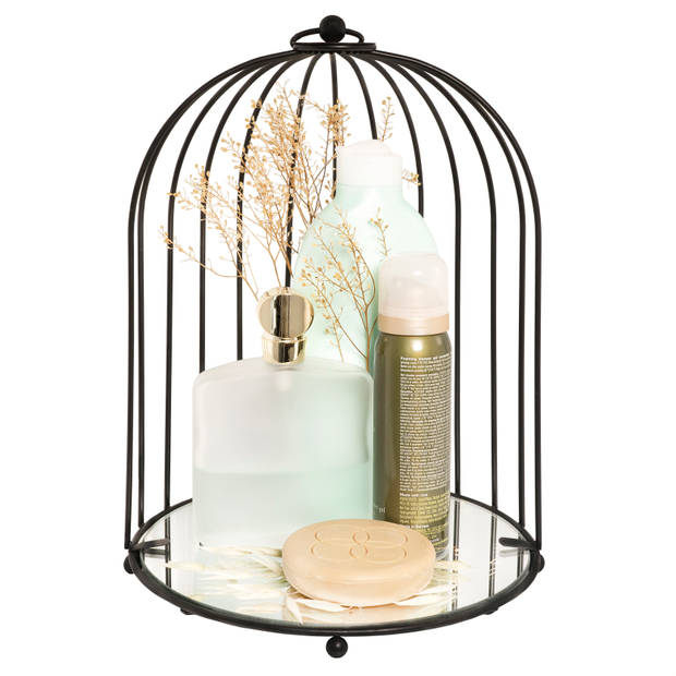 QUVIO Badkamer organizer metaal voor make-up of parfum - Halfopen vogelkooi