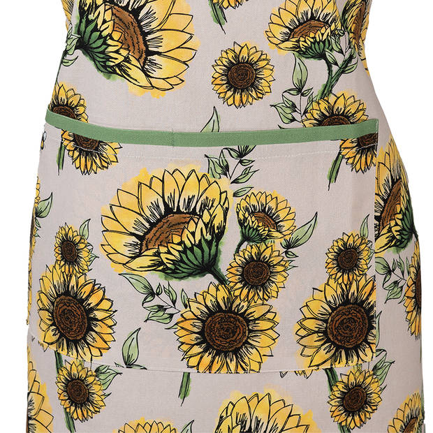 HAES DECO - Keukenschort - 70x85 cm - 100% Katoen - Sunny Sunflowers