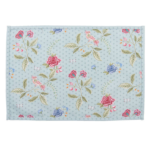 HAES DECO - Set van 6 Placemats - 48x33 cm - 100% Katoen - Bloom Like Wild Flowers