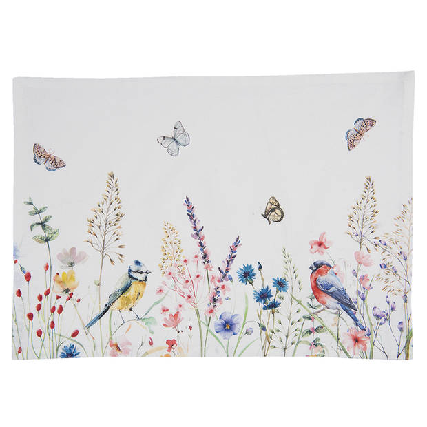 HAES DECO - Set van 6 Placemats - 48x33 cm - 100% Katoen - So Floral