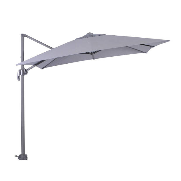 Garden Impressions Hawaii zweefparasol S 250x250 - donker grijs/licht grijs met 80 kg parasolvoet en parasolhoes