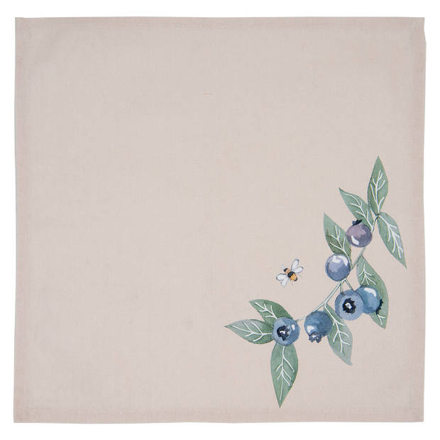 HAES DECO - Set van 6 Servetten (Textiel) - 40x40 cm - 100% Katoen - Blueberry Fields