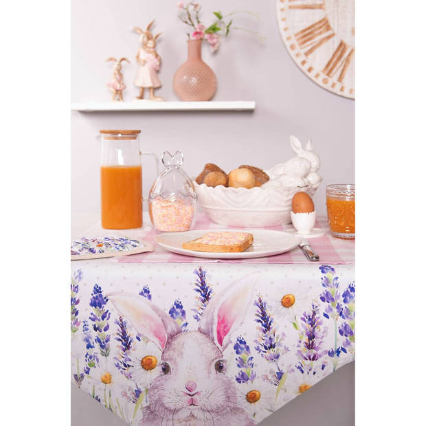 HAES DECO - Set van 2 Sierkussenhoezen - 40x40 cm - 100% Katoen - Lavender Field