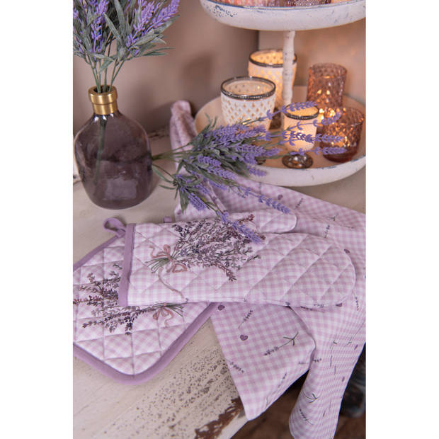 HAES DECO - Set van 6 Servetten (Textiel) - 40x40 cm - 100% Katoen - Lavender Garden