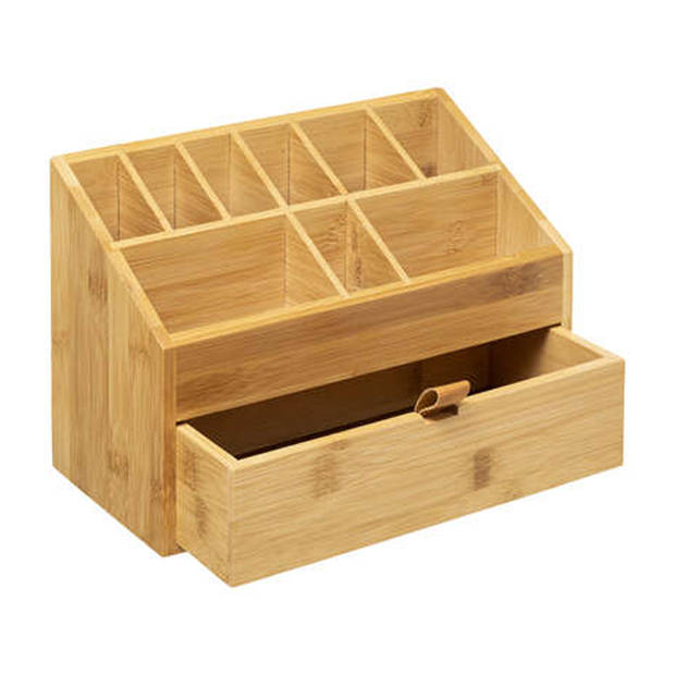 5Five Ladeblokje/bureau organizer 1x lades - bamboe hout - L26 x B12 x H18 cm - pennenbak - Ladeblok