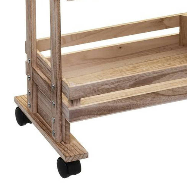 5Five Keukentrolley/kast - bruin - hout - 82 x 42 x 30 cm - 3 niveaus - fruitkist/wijnkist - Opberg trolley