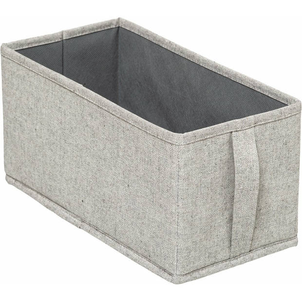 5Five Opbergdoos/box met deksel - lichtgrijs - L50 x B31 x H25 cm - Stevig karton/polyester - Opbergbox