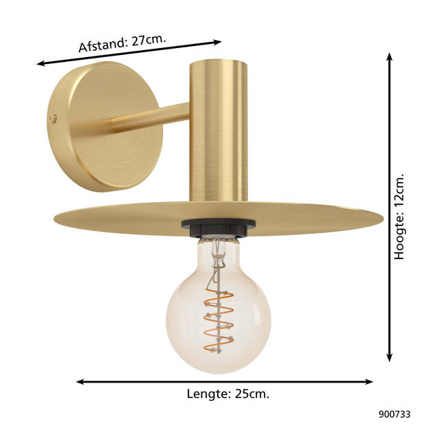 EGLO Escandell Wandlamp - E27 - Geelkoper