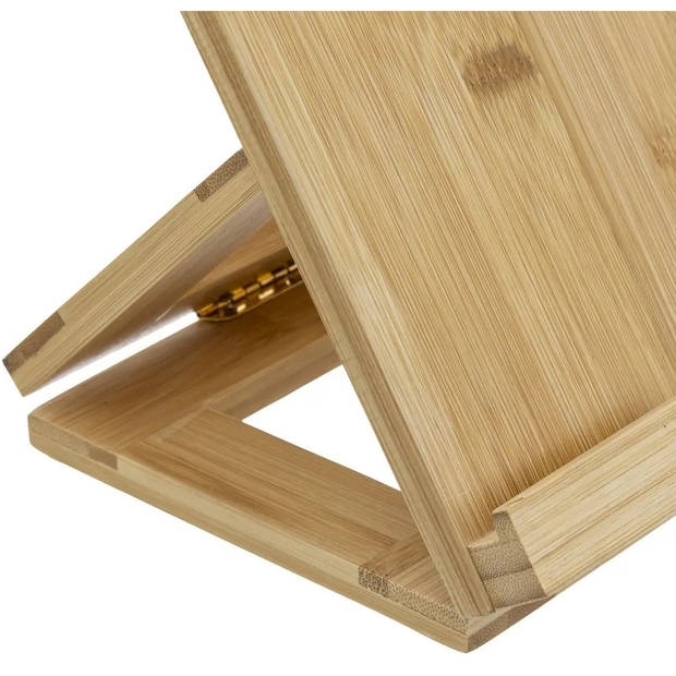 Tablet/iPad houder/standaard naturel 26 x 20 cm van bamboe hout - Tablethouders