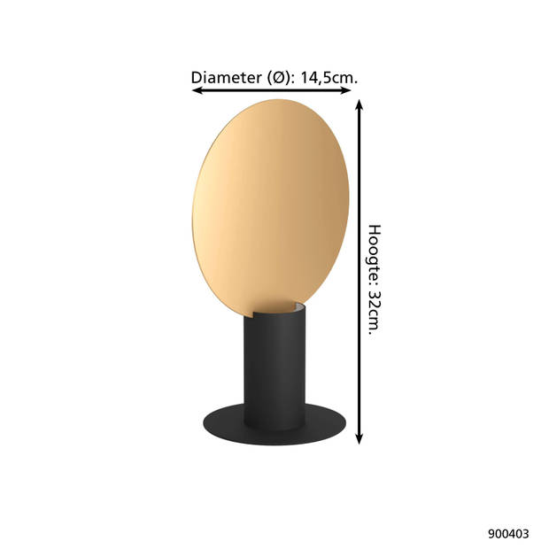 EGLO Sarona Tafellamp - GU10 - 31,5 cm - Zwart/Goud - Staal