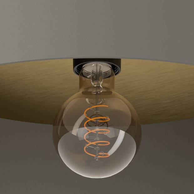 EGLO Duaia Plafondlamp - E27 - Ø 42 cm - Grijs - Hout/Staal - wisselbaar plafondpaneel