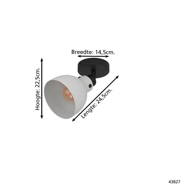 EGLO Matlock Spot - E27 - 24,5 cm - Grijs/Zwart - Staal