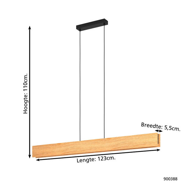 EGLO connect.z Anchorena-Z Hanglamp - 123cm - Bruin/Zwart/Wit - RGB