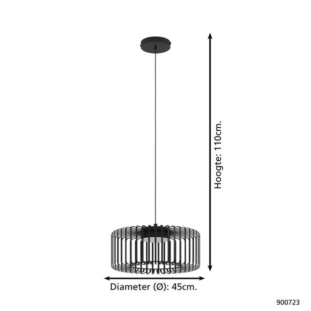 EGLO connect.z Ginestrone-Z Hanglamp - Ø 45 cm - Zwart/Wit - RGB