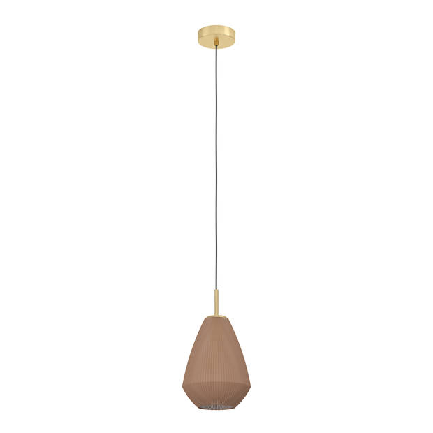 EGLO Caprarola Hanglamp - E27 - Ø 20 cm - Zand/Koper - Satijn Glas