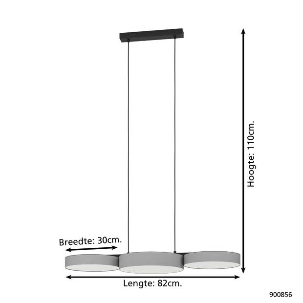 EGLO connect.z Barbano-Z Hanglamp - 82 cm - Grijs/Wit - RGB