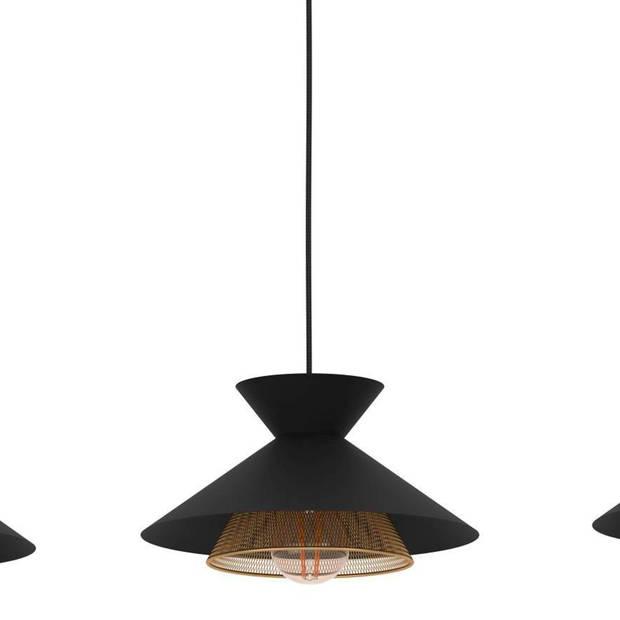 EGLO Grizedale Hanglamp - E27 - 96 cm - Zwart/Goud - Staal