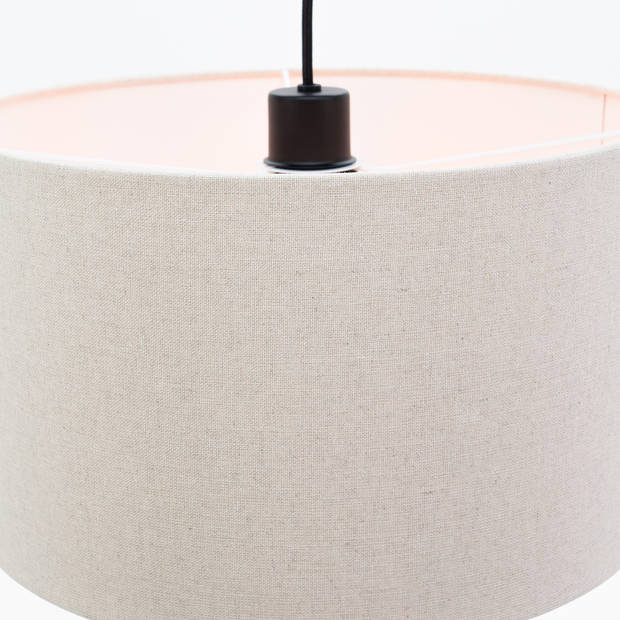 EGLO Feniglia Hanglamp - E27 - Ø 38 cm - Beige/Zwart - Linnen