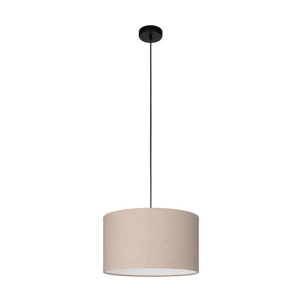 EGLO Feniglia Hanglamp - E27 - Ø 38 cm - Beige/Zwart - Linnen