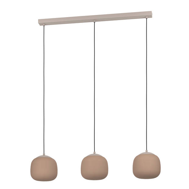 EGLO Cominio Hanglamp - E27 - 88,5 cm - Zandkleurig/Taupe - Glas