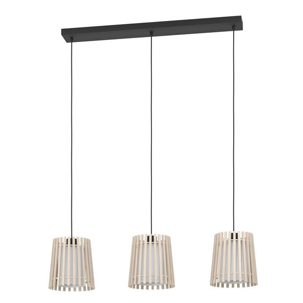 EGLO Fattoria Hanglamp - E27 - 90 cm - Zwart/Bruin/Wit