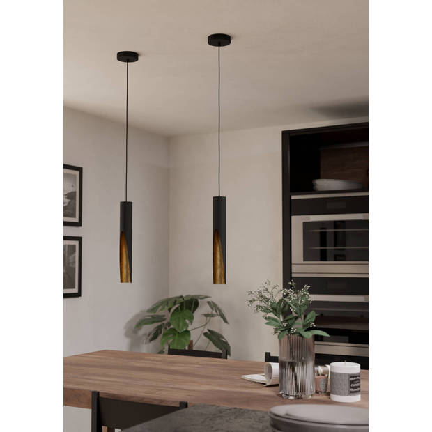 EGLO Barbotto hanglamp - GU10 - Zwart, goud