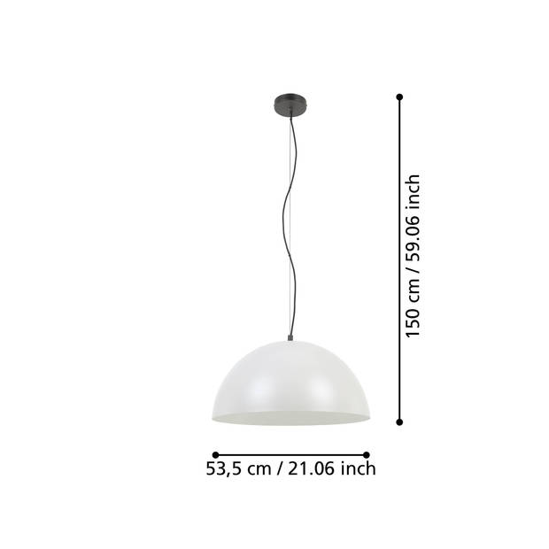 EGLO Gaetano 1 Hanglamp - E27 - Ø 53,5 cm - Grijs/Wit