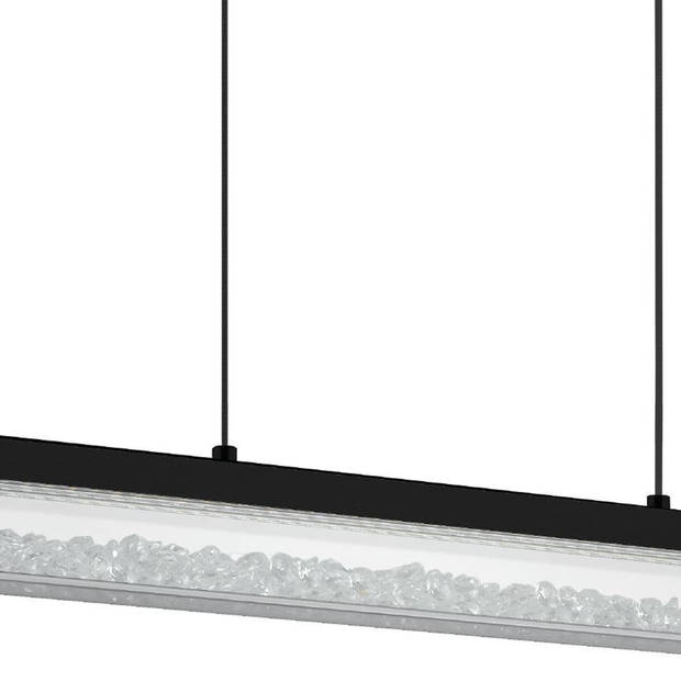 EGLO Cardito 1 Hanglamp - LED - 100 cm - Zwart - Kristallen - Dimbaar - Glas